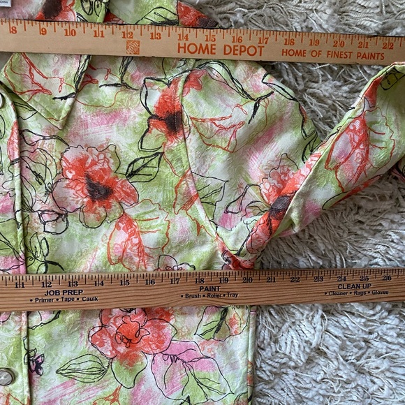 Christopher & Banks size M women's Floral blazer Spring Summer button jacket - Picture 9 of 14